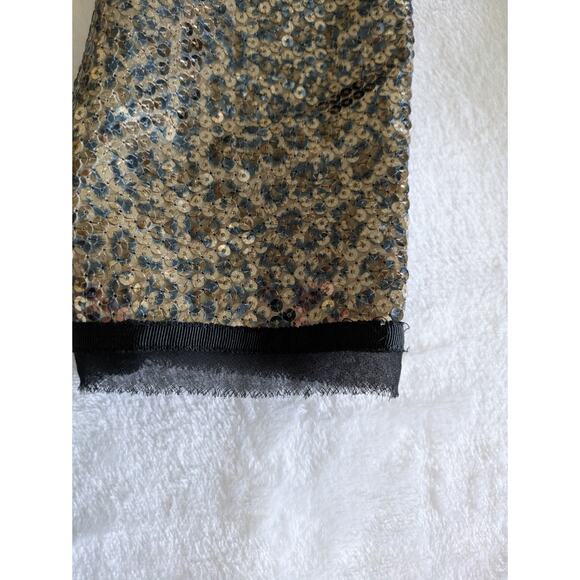 Chicos Jacket Women Small Shyanne Sequin Cheetah Holiday Shiny Black Gold Sz O - Picture 11 of 13